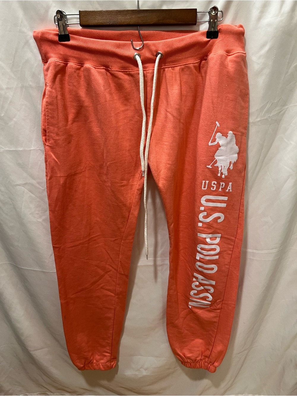 U.S. Polo Assn. Coral Jogger Sweatpants with White Logo